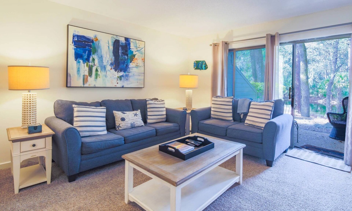 Sea Pines House | Community Pool & Tennis Courts; Ground Floor Villa w/Wooded Lagoon View; Easy Harbourtown Access!