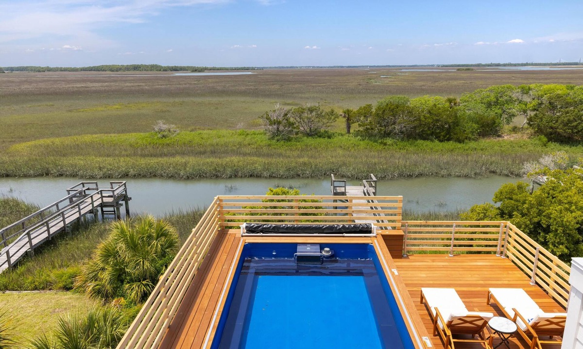 Folly Beach House | Panoramic Views, Pool + Game Room