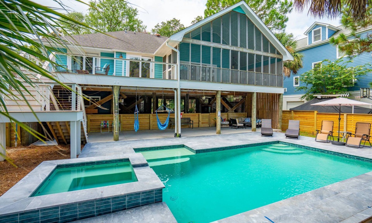Sunset Point House | Private Pool, Great Porches, Easy Walk to Beach, Pets friendly -Sunset Point