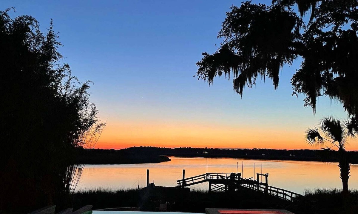 North Charleston House | Welcome to The River House! Private Pool! River View! Dock! Sunset! 5br!