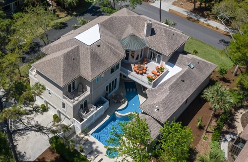 Palmetto Dunes House | 1 Brigantine 3rd Row Ocean Updated Gorgeous Luxury Vacation 8 BR Home Sleep 18 Private Pool Hot Tub