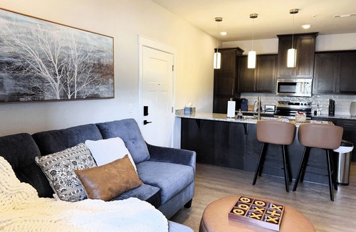 Bentonville Apartment | 7-Min Bike to Walmart Campus, Golf Sim, Sauna, Pets