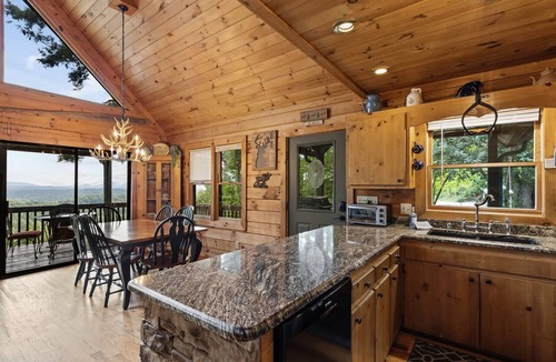 Morganton House | Cabin Sweet Cabin Hot Tub Game Room Dog Friendly