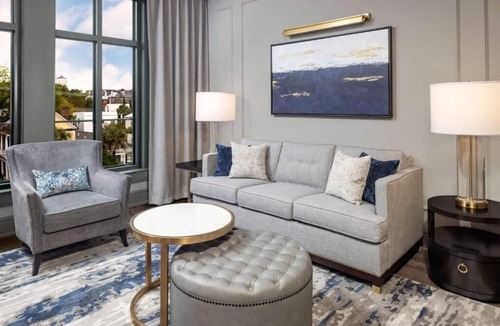 Ansonborough Hotel | Elegant Charleston Suite: Balcony Views, Kitchen + Walk to King Street