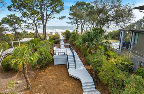 Oceanside House | Oceanside Five Bedroom Sea Pines Home with a Private Pool & Beach Boardwalk!