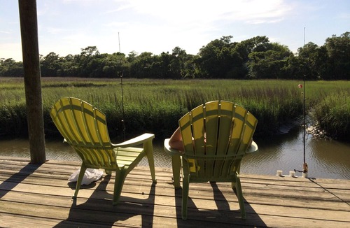 Mount Pleasant House | Shem Creek Paradise. Fish, Paddle, Kayak Off Your Own Covered dock with floater