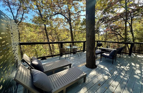 Sylvan Shores Cabin | Terrace - lakefront, hot tub, full kitchen, BBQ, screened in porch, two patios.