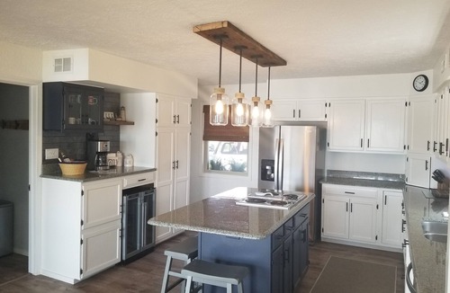 Plainwell House | Waterfront, Private Dock, Pizza Oven + Outdoor Fireplace + Sunset Views