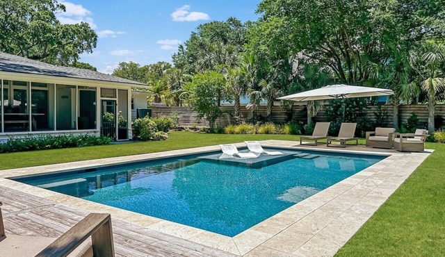 4 BR IOP Beach Rental with Private Pool & Hot Tub
