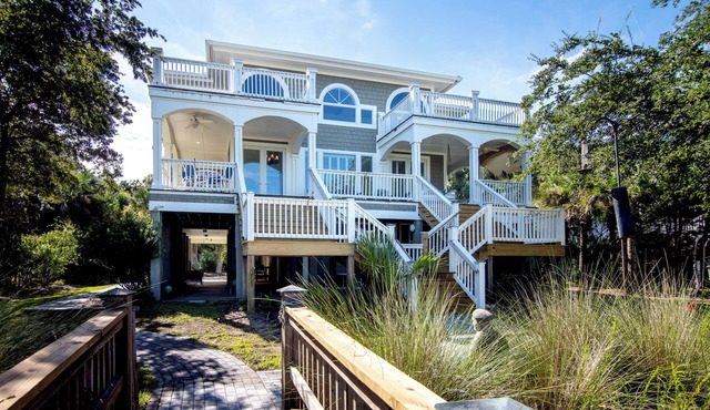 Blue Crab Basin | Marshfront Retreat with Private Tidal Dock | 3 Blocks to Beach Access