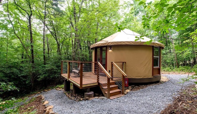 Enchanting Yurt Haven near Pisgah National Forest in North Carolina in Balsam Grove