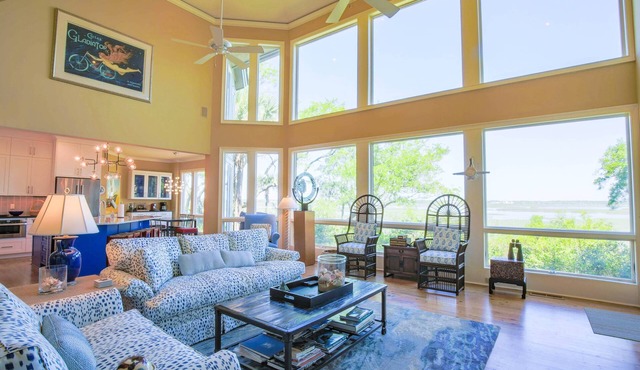 Enjoy Stunning Marsh & Tidal Water Views in This Renovated Home w/Chef's Kitchen & Custom Finishes