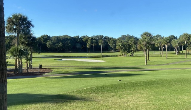 Golf views on 4th tee box. Close drive to beach. Clean linens provided for fee.