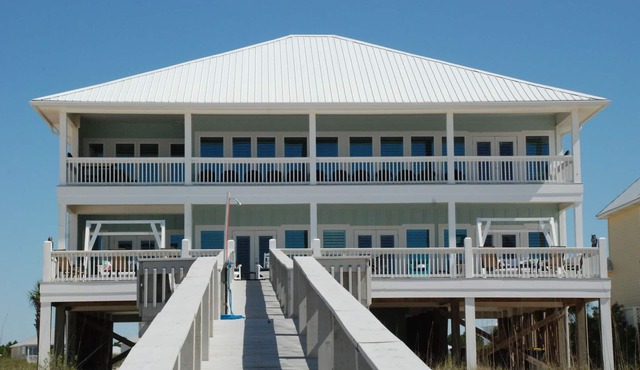 Luxury Beachfront Home with Indoor Elevator; Extra Large Deck; Sleeps up to 30! in Gulf Shores