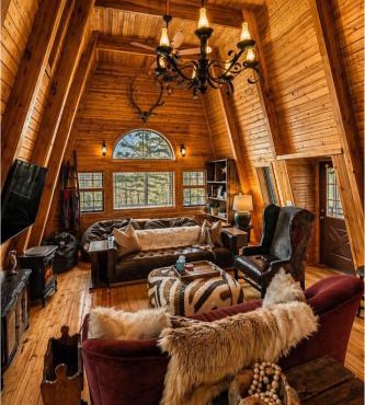 Sunset-View A-Frame Cabin Sleeps 12 Dog Friendly in Show Low