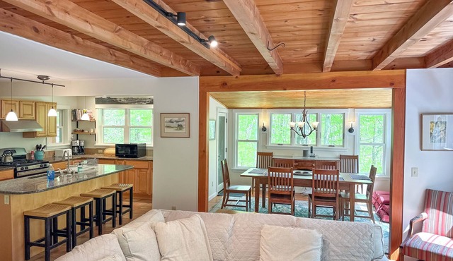 Traditional Private Vermont Home with Post & Beam Finishes in Waitsfield