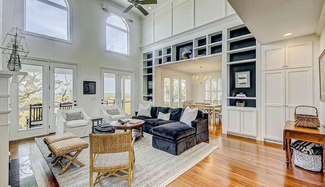 Wonderful coastal home with ocean & creek views, Ping-Pong table, & dock