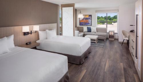 Queen Room with Two Queen Beds with Sofa Bed and Shower - Disability Access