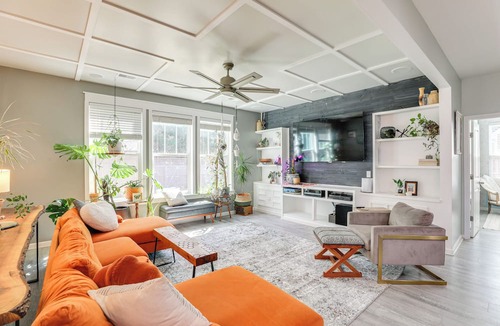 Moncks Corner House | Media Room & Yard: Modern Moncks Corner Home