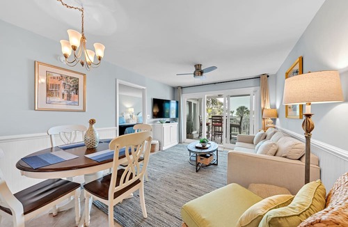 Seabrook Island Villa | Ocean View Atrium Villa! Two Bedrooms, Sleeps 6! Amenity access included! Great Outdoor Porch!